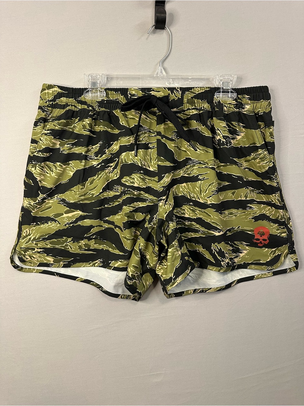 Zero Foxtrot Men's Olive Jungle Tiger Striped Athletic Shorts